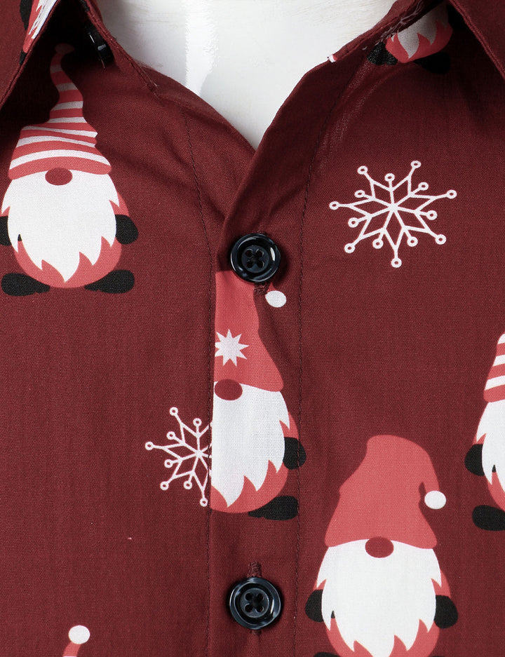 Isaac - Men's Christmas Red Cute Elf Cotton Long-Sleeved Shirt