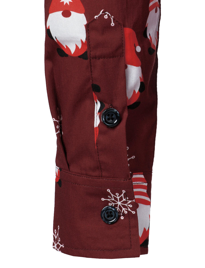 Isaac - Men's Christmas Red Cute Elf Cotton Long-Sleeved Shirt