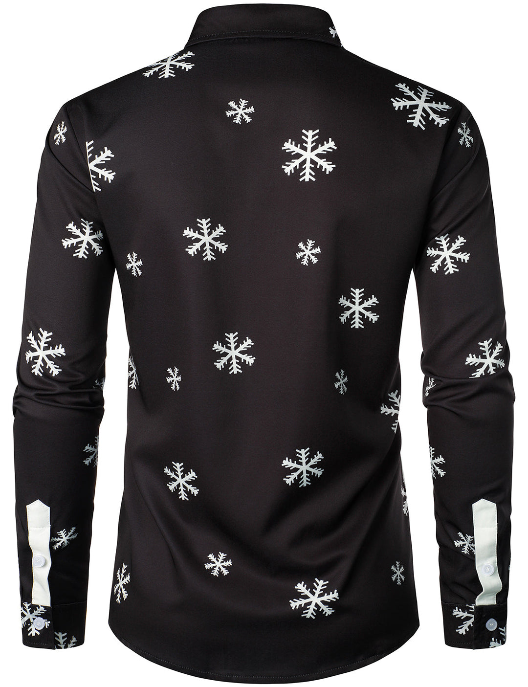 Mathan - Men's Santa Claus Button-Up Black Funny Long-Sleeved Shirt