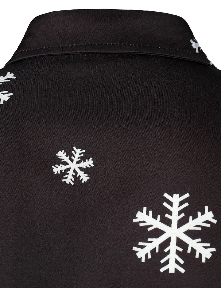 Mathan - Men's Santa Claus Button-Up Black Funny Long-Sleeved Shirt