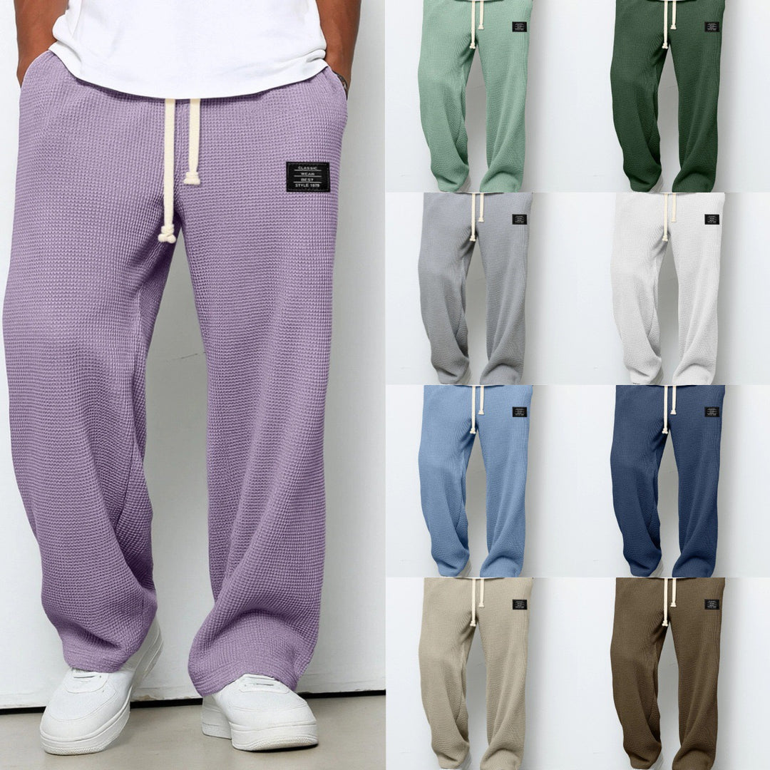 Deslan - Wide Legs Loose Pants With Adjustable Waist