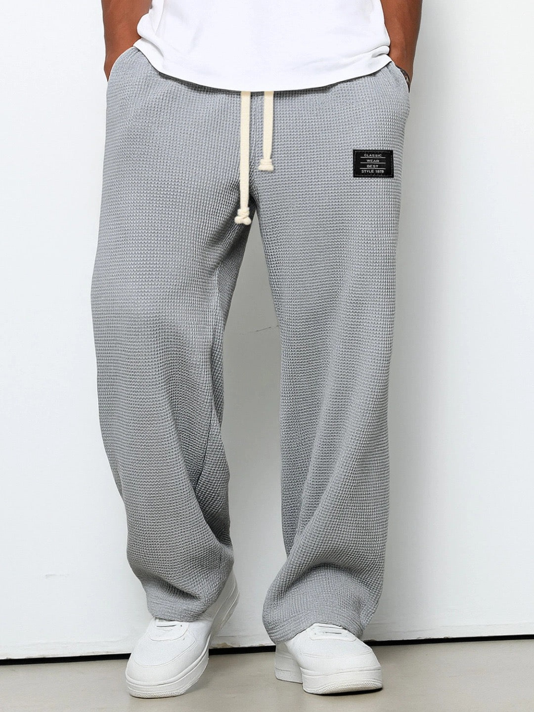 Deslan - Wide Legs Loose Pants With Adjustable Waist