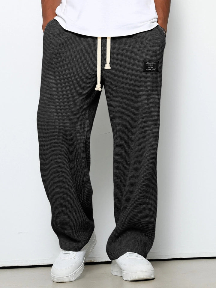Deslan - Wide Legs Loose Pants With Adjustable Waist