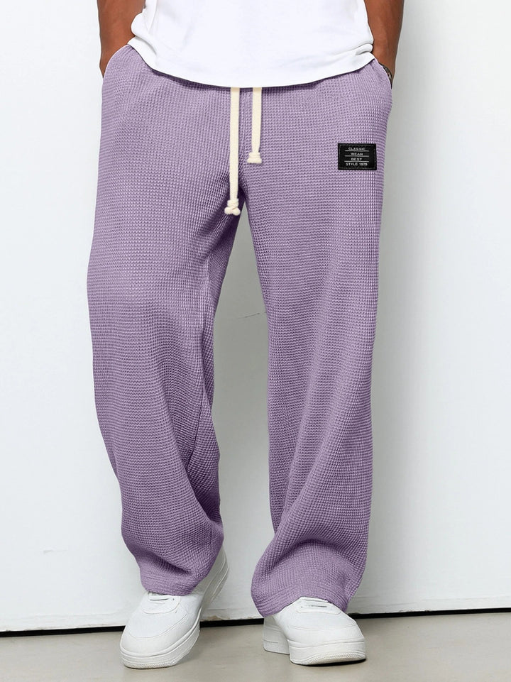 Deslan - Wide Legs Loose Pants With Adjustable Waist