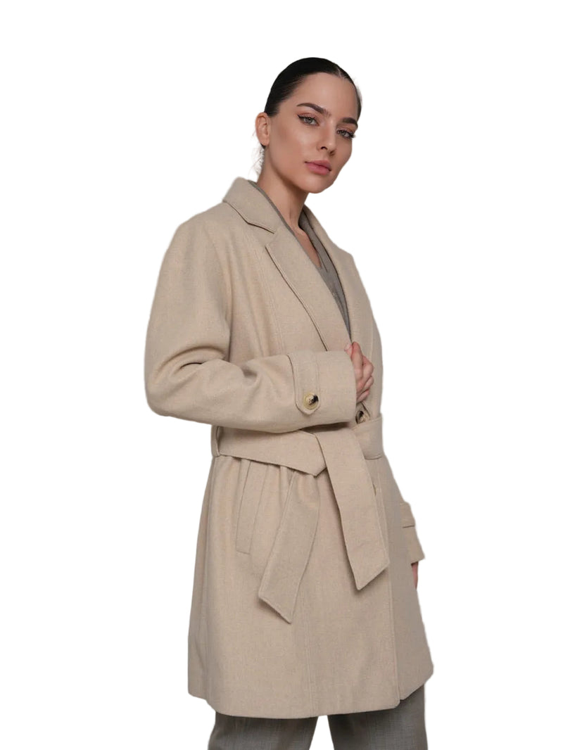 Iseult - Stylish Tie Belt Coat