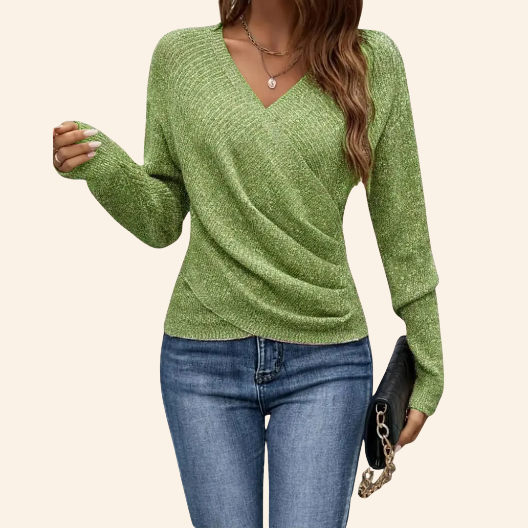 Berit - Elegant Long Sleeve Knitted Sweater