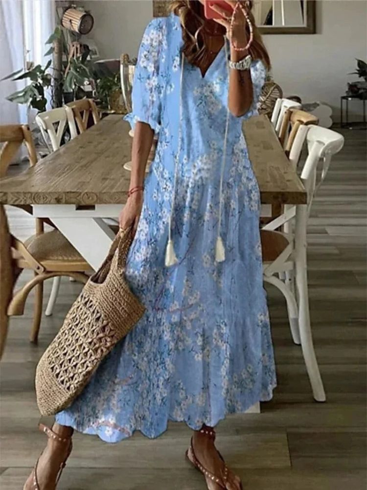 Verute - Floral Velvet Maxi Dress