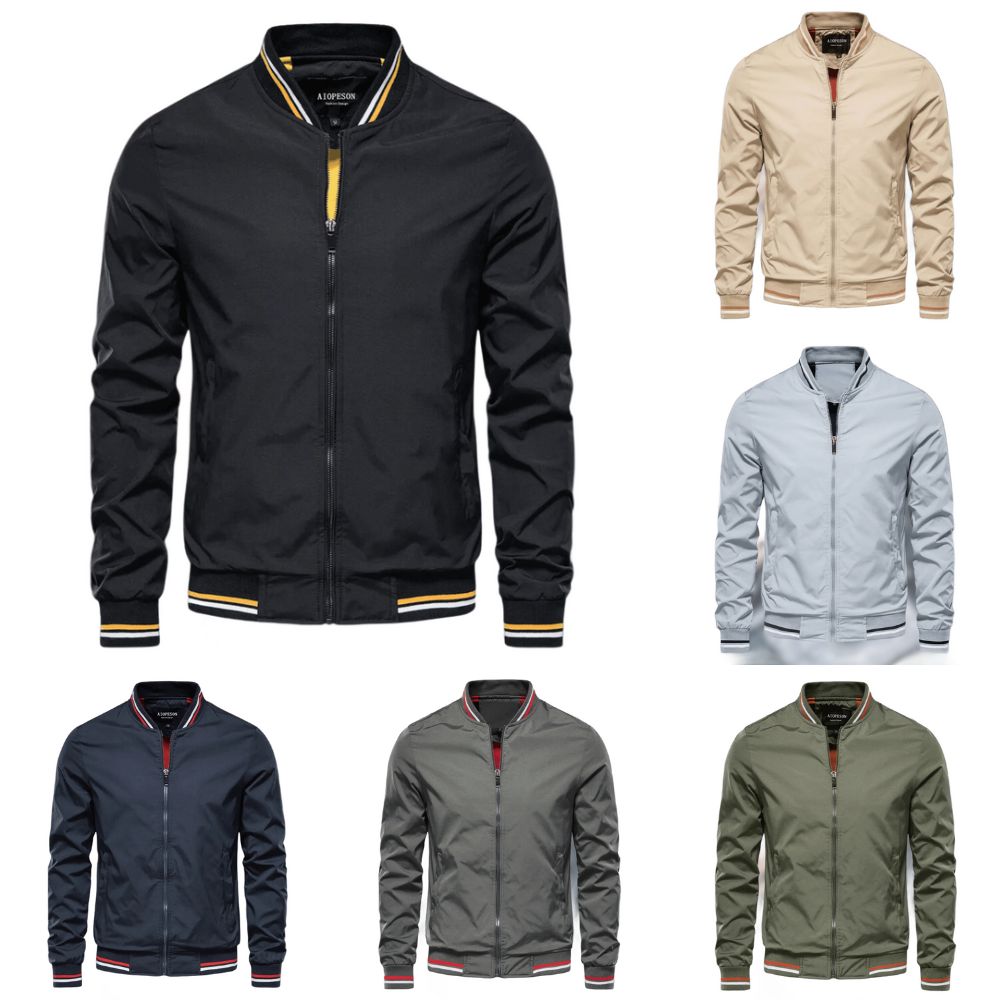 Noam - Classic Striped Trim Bomber Jacket