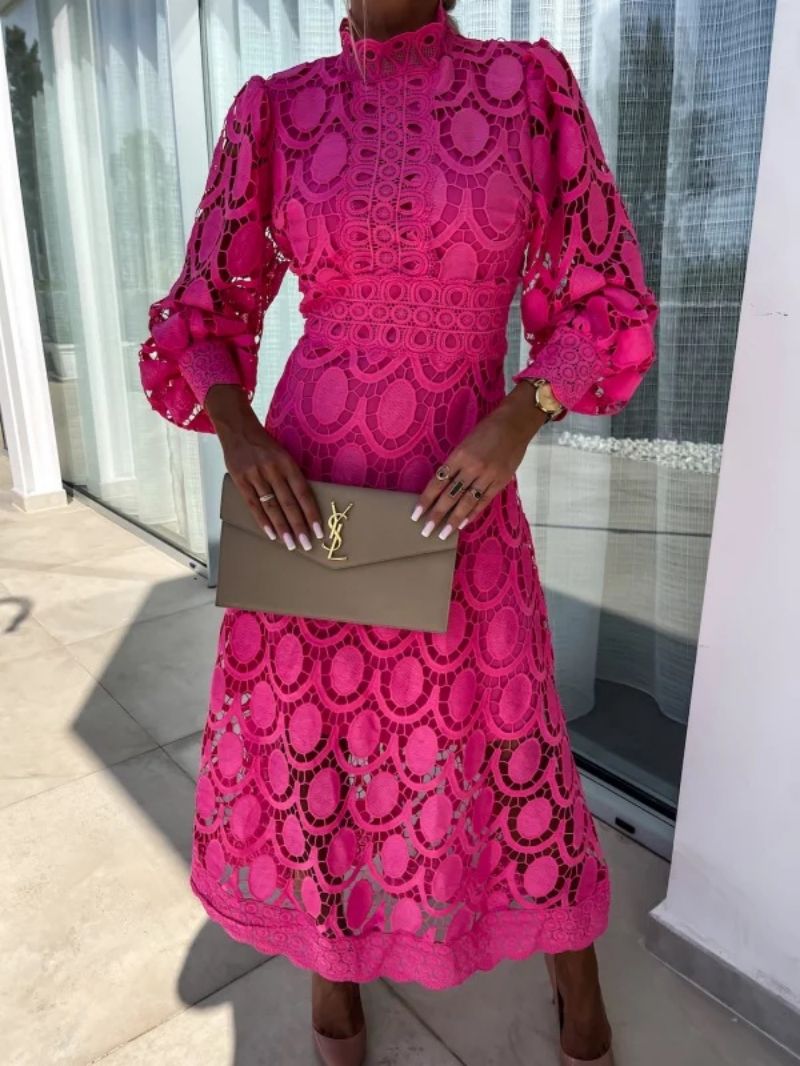 Larena - Fashionable Midi Lace Dress