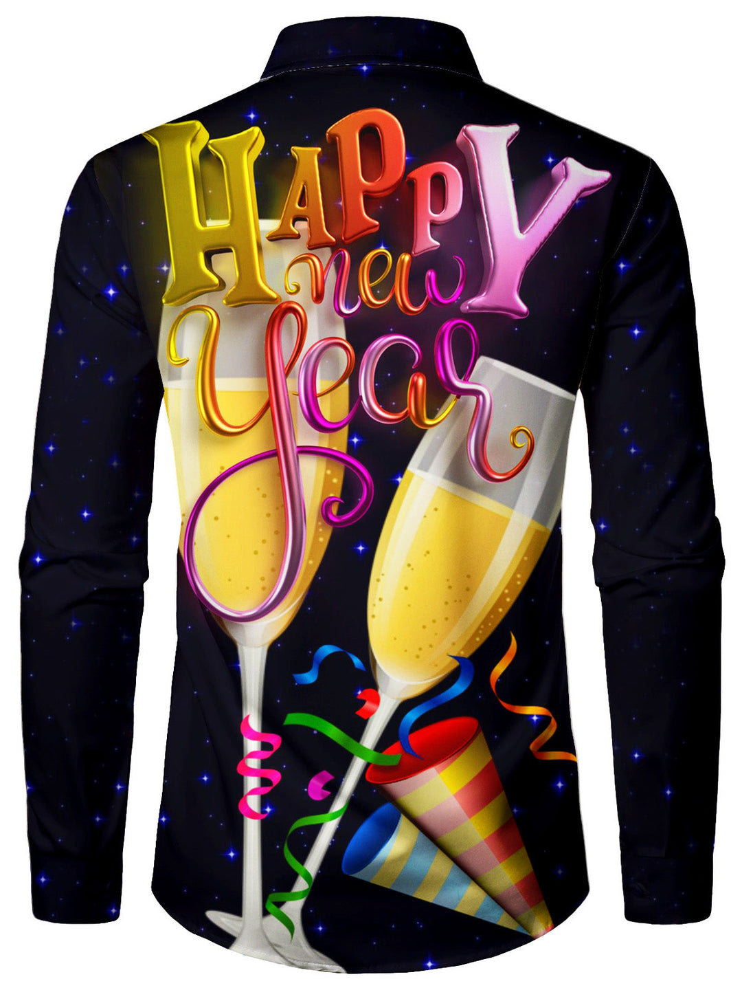 Jabriel - Men's Funny New Year's Eve Long Sleeve Christmas Cocktail Shirt