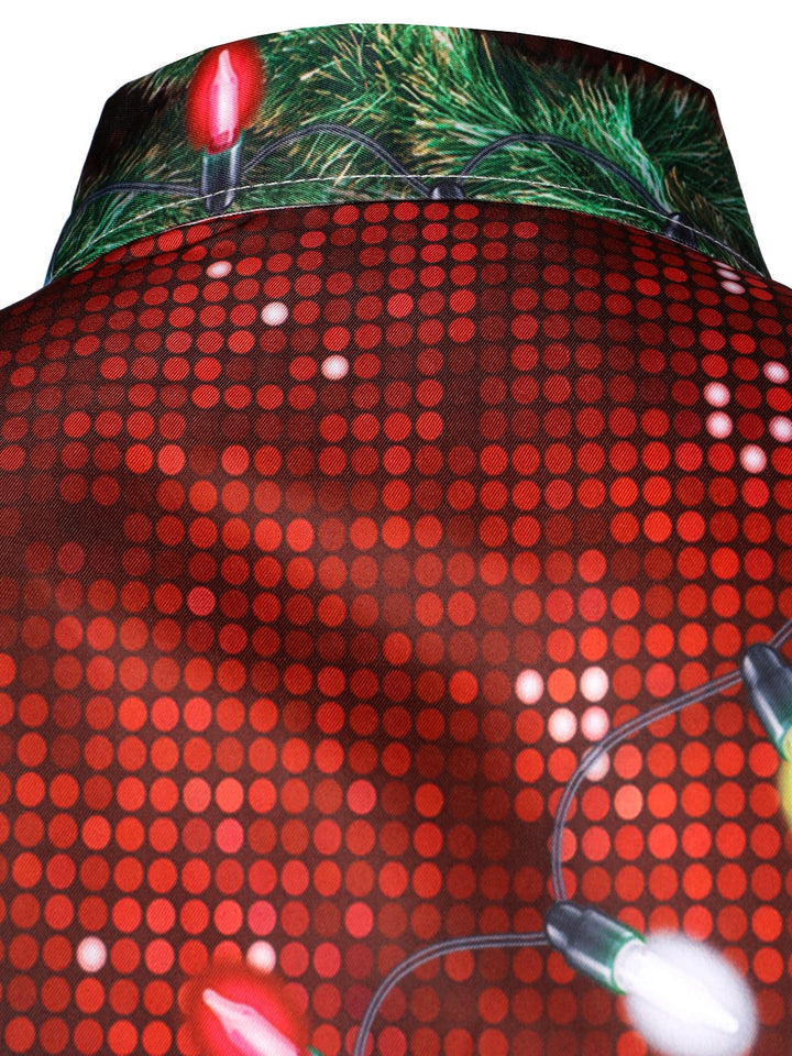Bryce - Men's Christmas Fun outfit Theme top Holiday Button-down Long-Sleeved Shirt