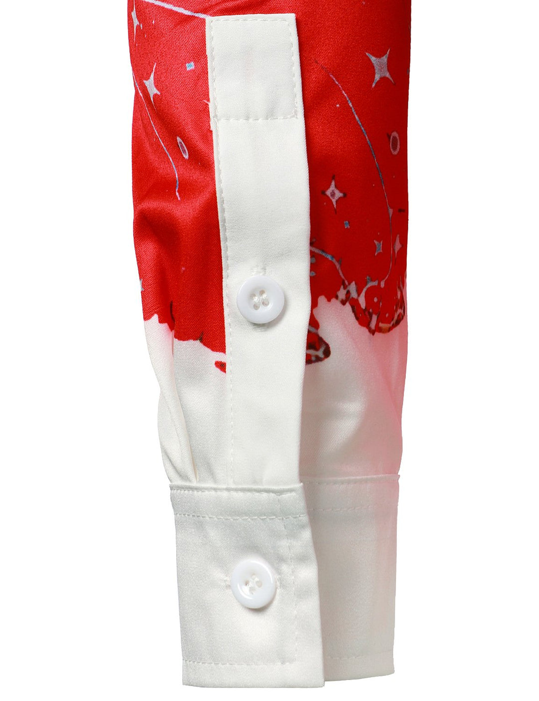 Beau - Men's Christmas-Inspired Top red fun outfit Holiday Button-Down Long-Sleeved Shirt