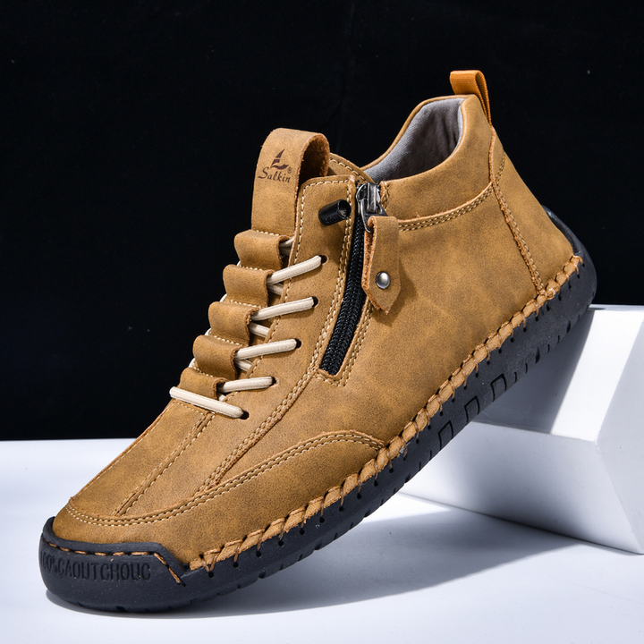 Yuval - Leather Sneakers With Side Zipper