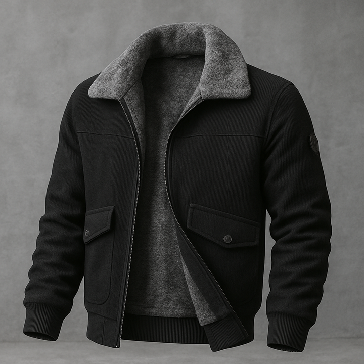 Nordine - Bomber Jacket With Faux Shearling Collar