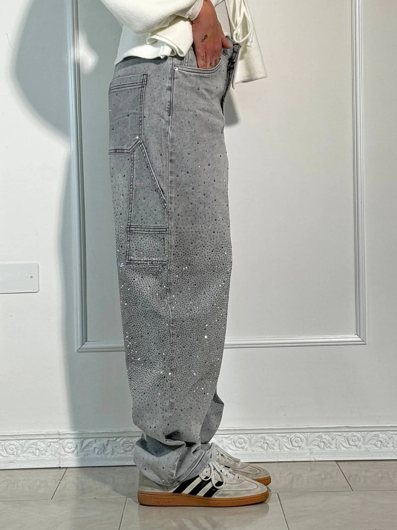 Zella - Relaxed Jeans with Shiny Rhinestones