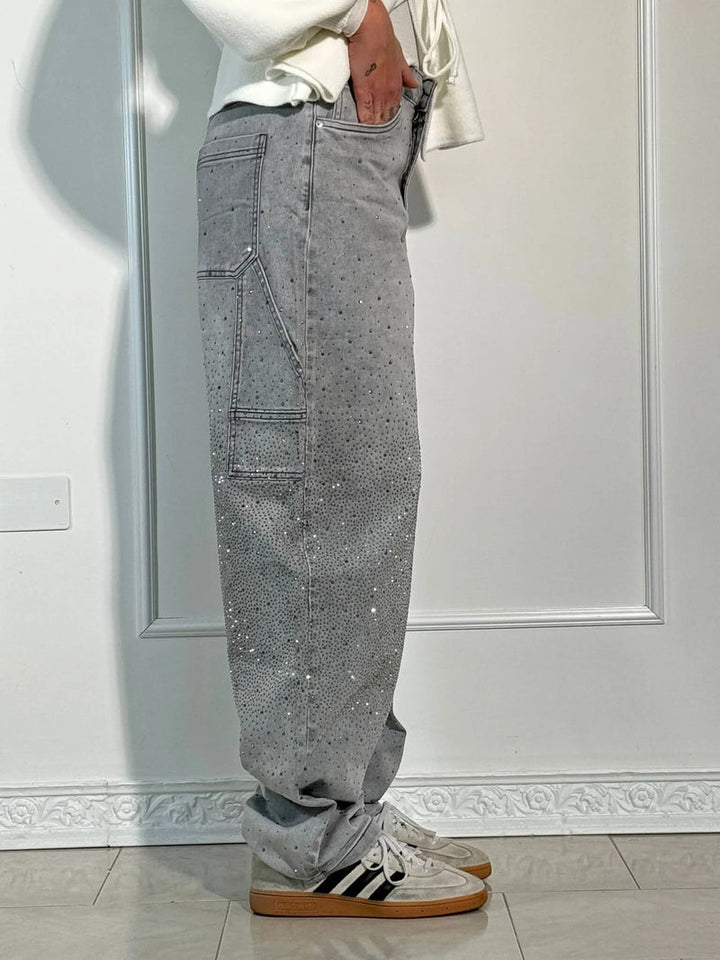 Zella - Relaxed Jeans with Shiny Rhinestones