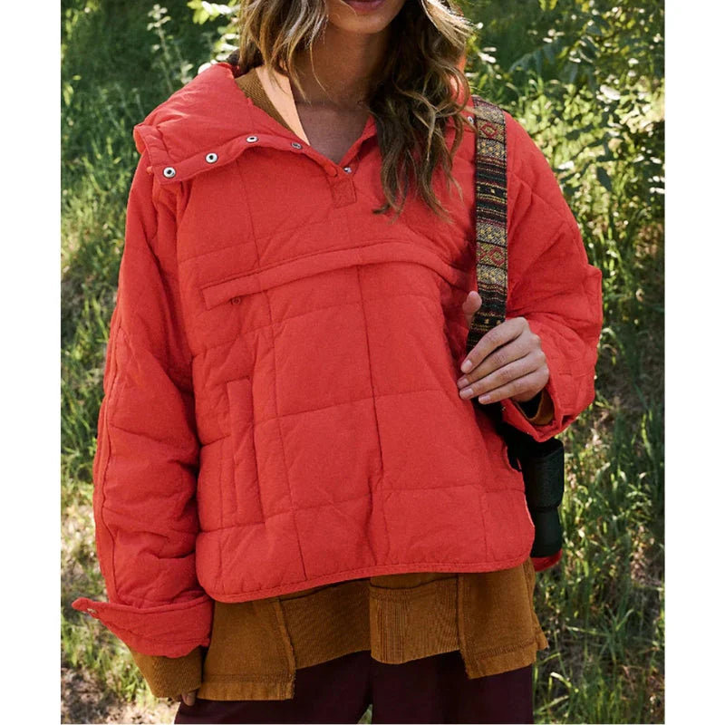 Merve - Elegant Long Sleeve Puffer Jacket