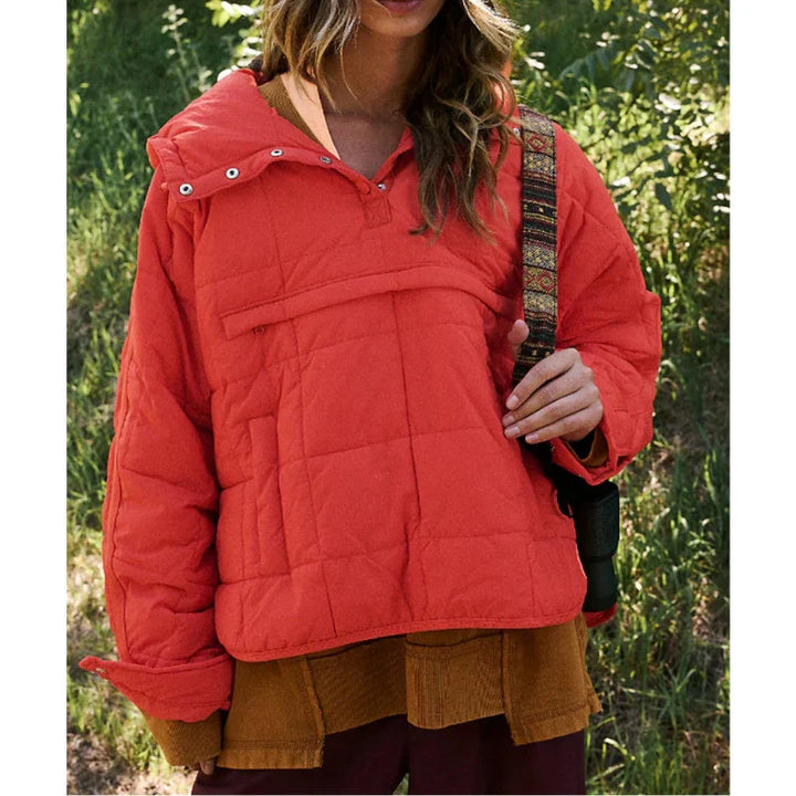Merve - Elegant Long Sleeve Puffer Jacket