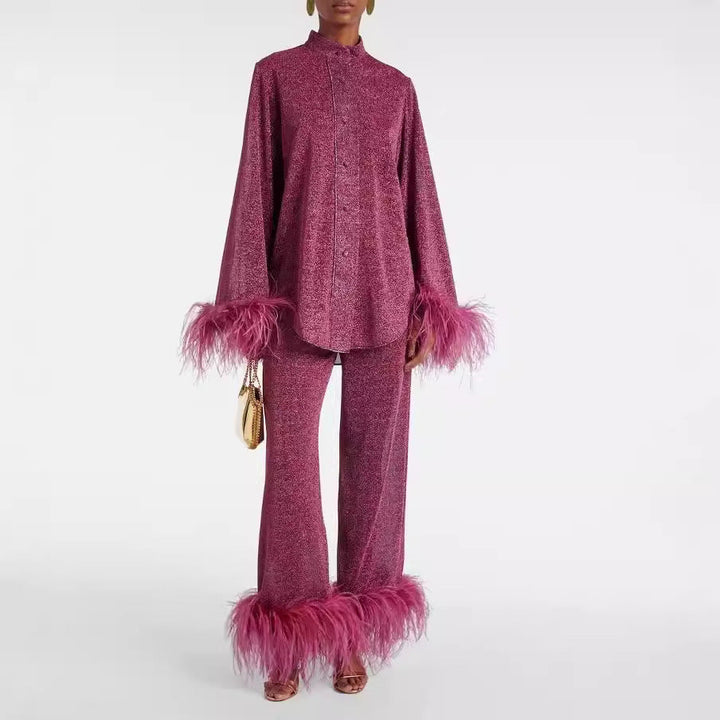 Ilonka - Elegant Feather Collar Set