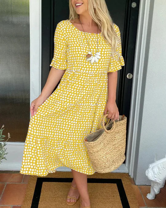 Mariam - Ruffle Sleeve Midi Dress