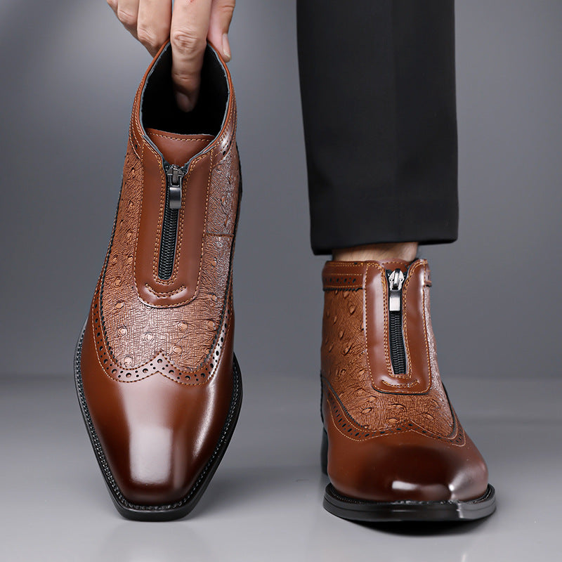 Butler - Zipper Leather Boots