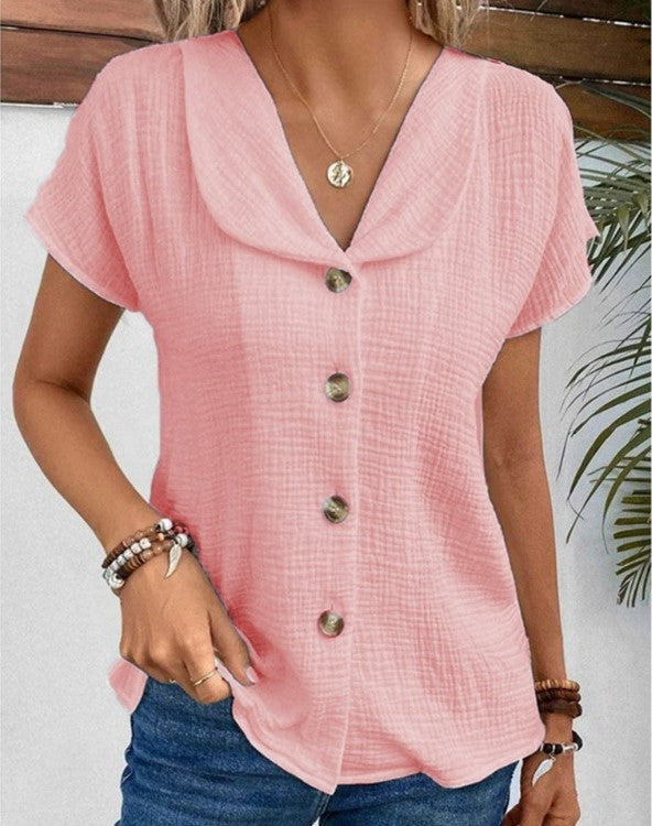 Anthousa - Top with Collar and Buttons