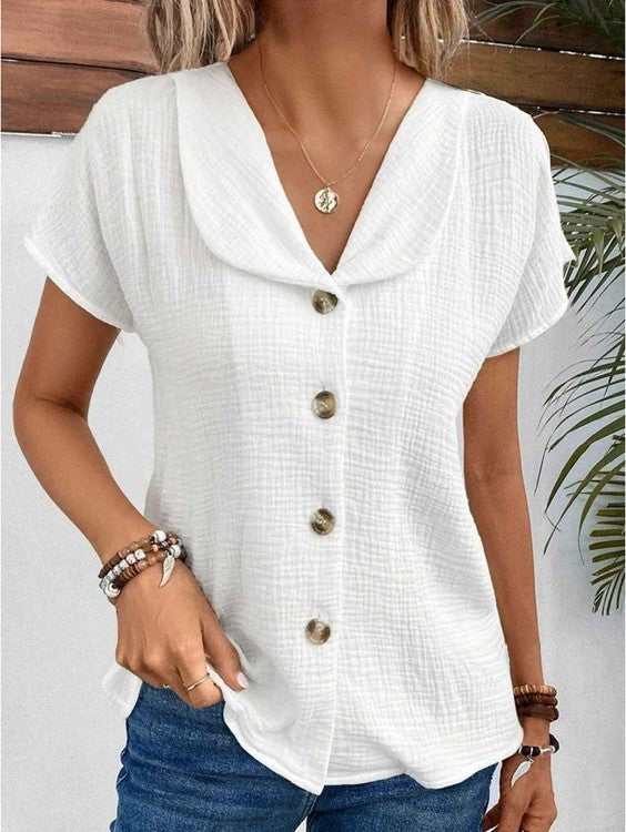 Anthousa - Top with Collar and Buttons