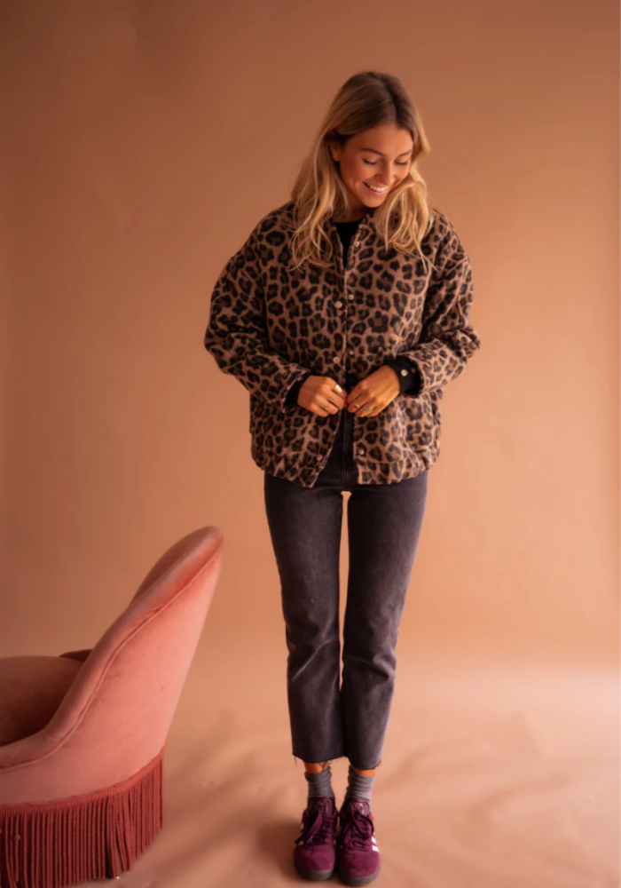 Fairuza - Button-Up Leopard Jacket
