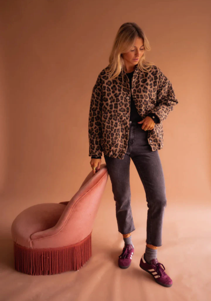 Fairuza - Button-Up Leopard Jacket