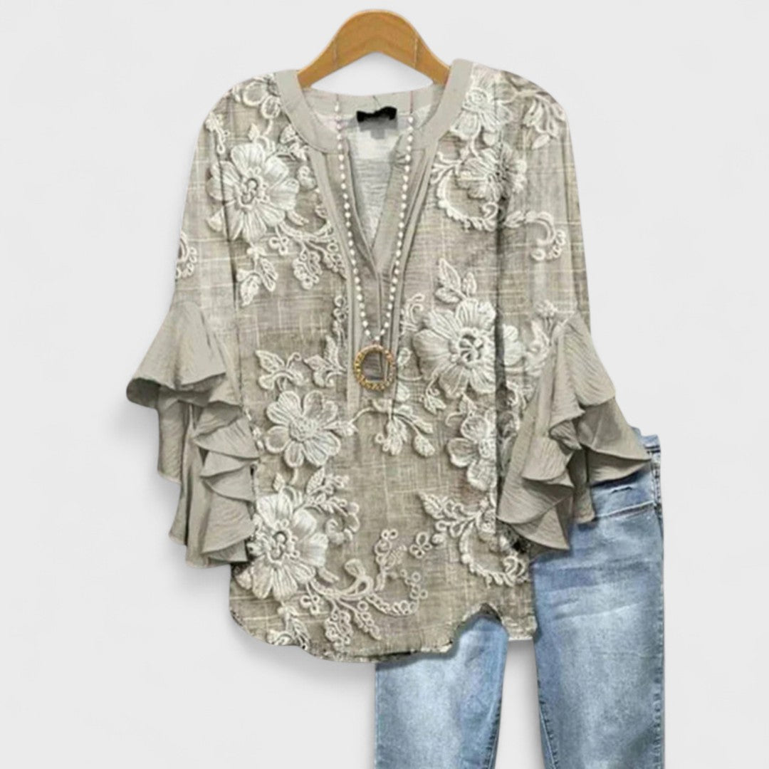 Rachida - Elegant Floral Print Blouse