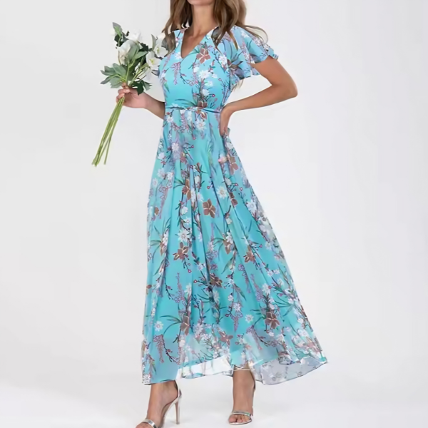 Danielle - Elegant Belly Covering V-Neck Dress