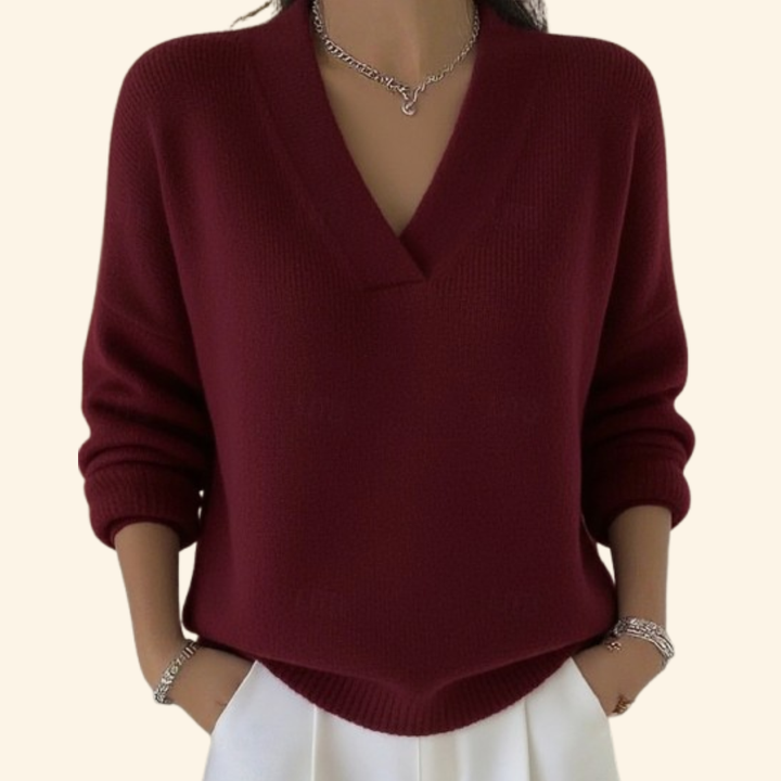Rashida - Casual Knitted V-Neck Sweater