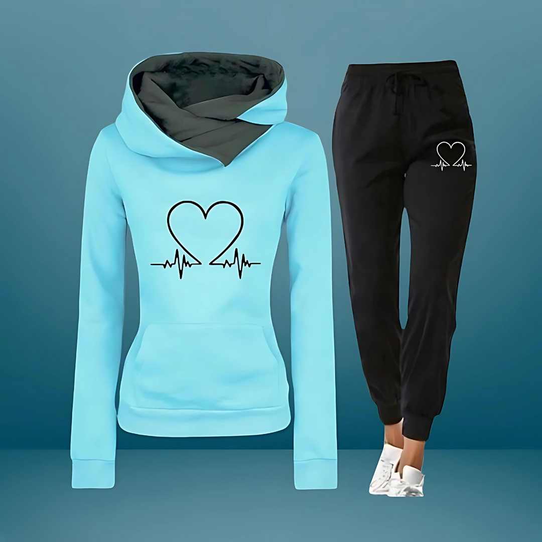 Nimue - Heart Printed Tracksuit 2 Piece Set