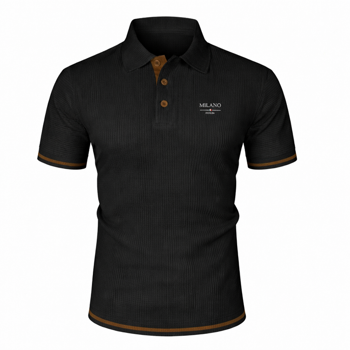 Arsen - Short Sleeve Textured Polo Shirt