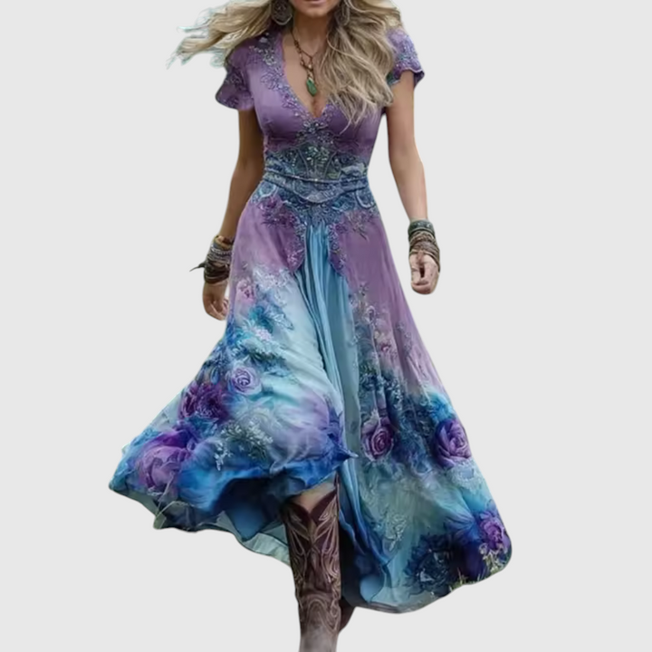 Vihangi - Fitted And Loose Floral Dress