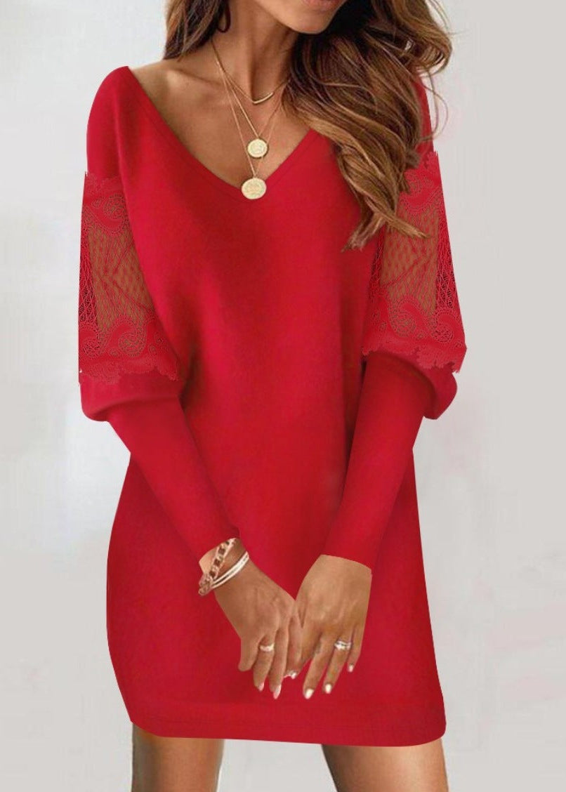 Fumiko - Lace Sleeved Dress