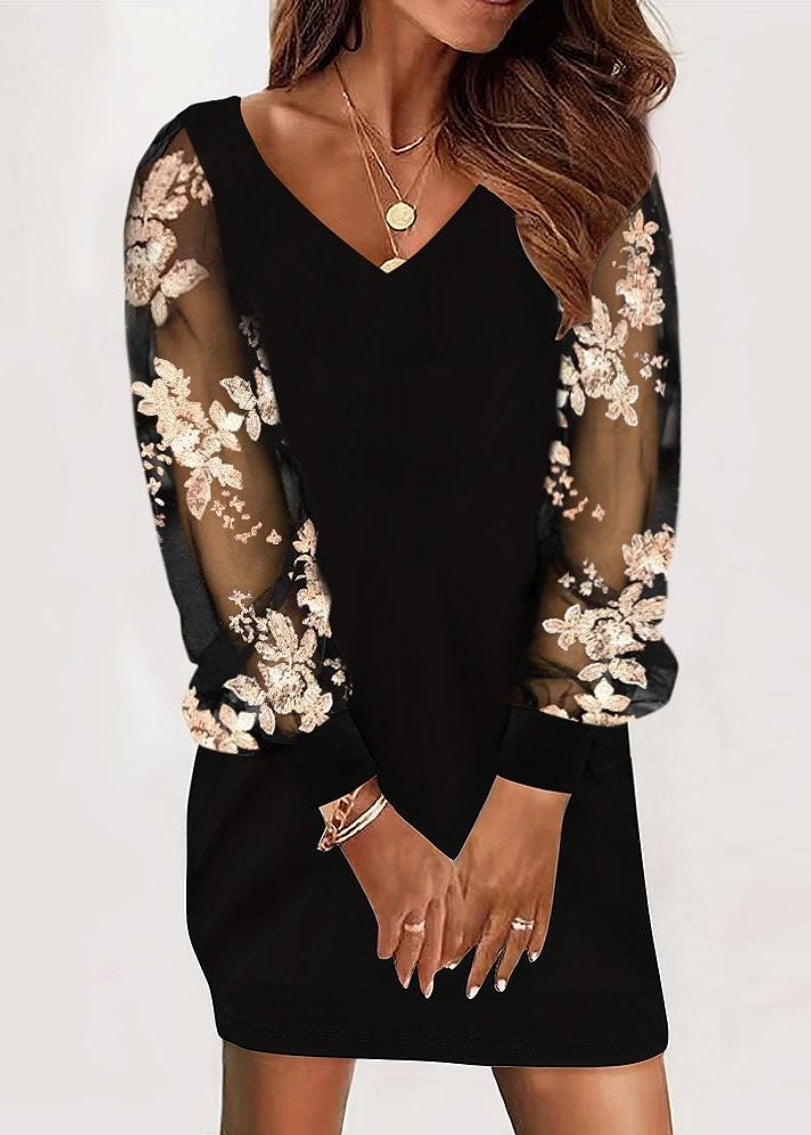 Fumiko - Lace Sleeved Dress