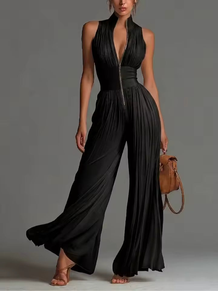 Perrine - Pleated Chiffon Jumpsuit