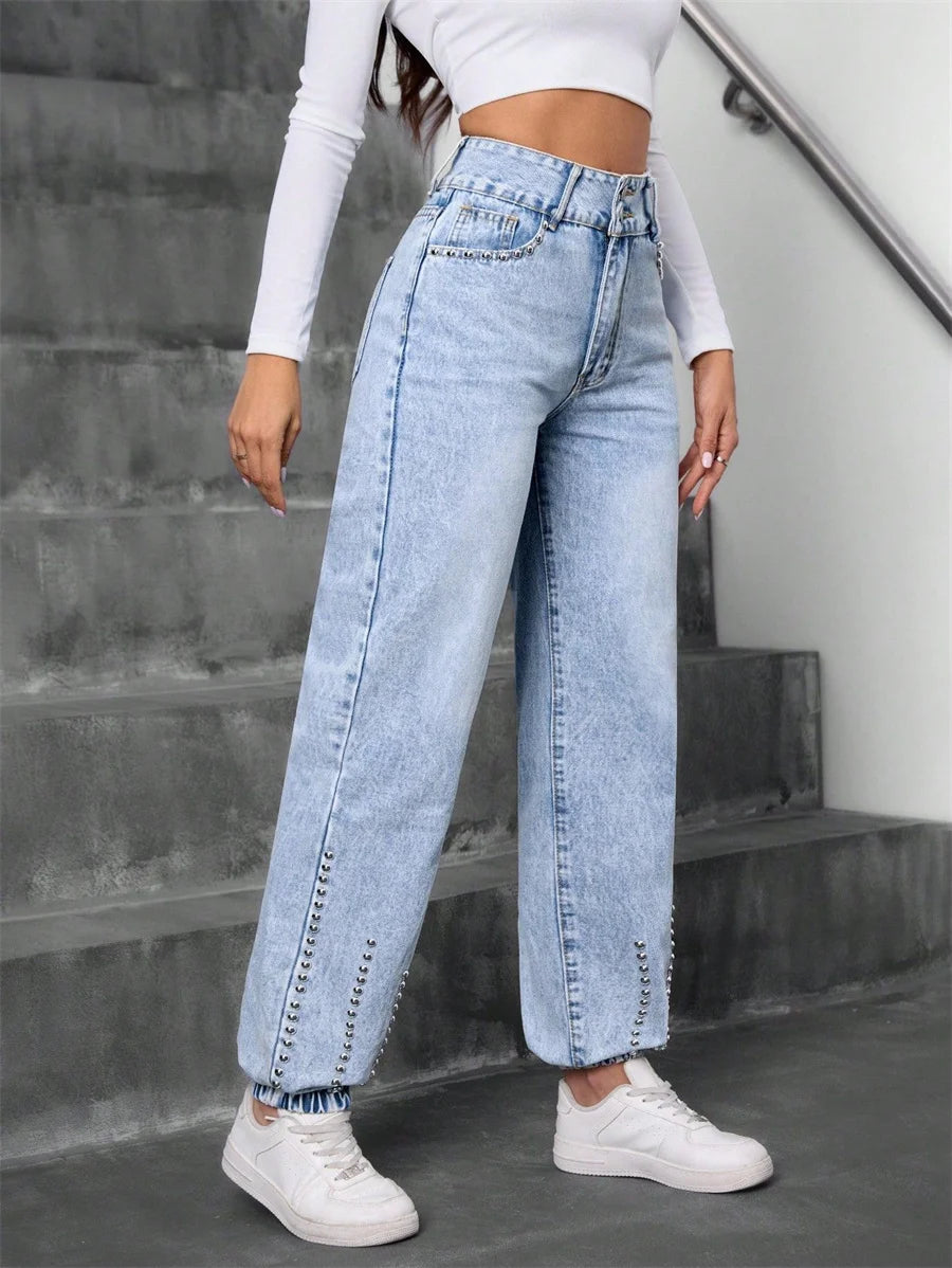 Friedel - High Waist Denim Pants