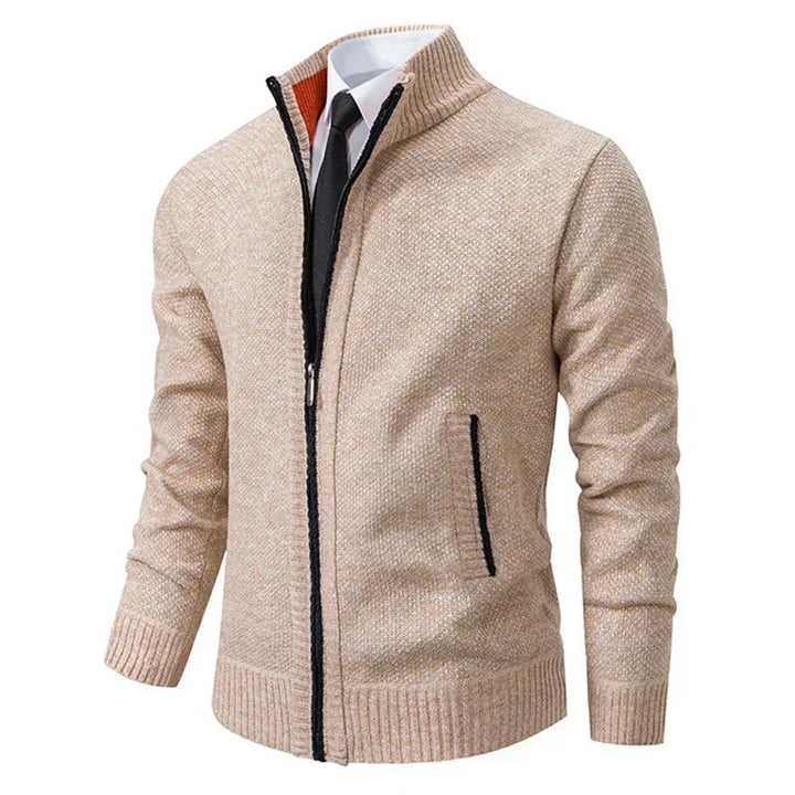 Yitzhak - Casual Knitted Cardigan With Stand Collar
