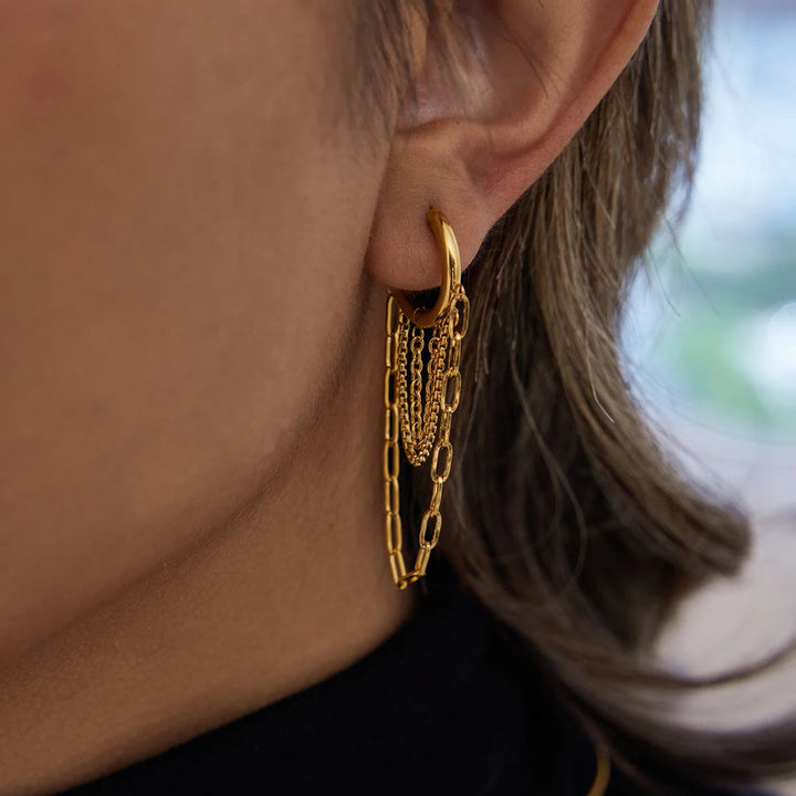 Neida - Chainfall Studio Hoop Earrings
