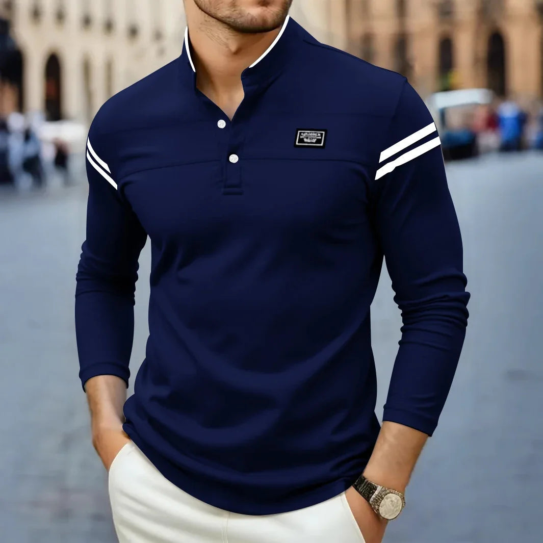 Grayson - Casual Long Sleeve Shirt With Shoulder Stripes
