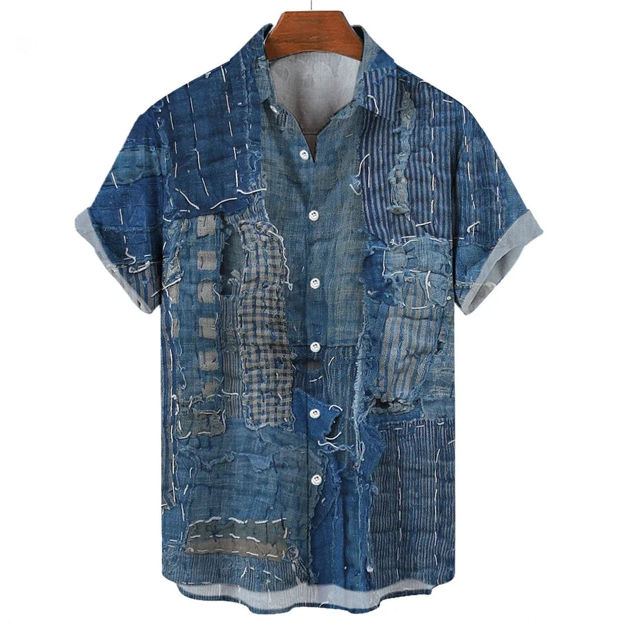 Eleazar - Geometric Patchwork Shirt
