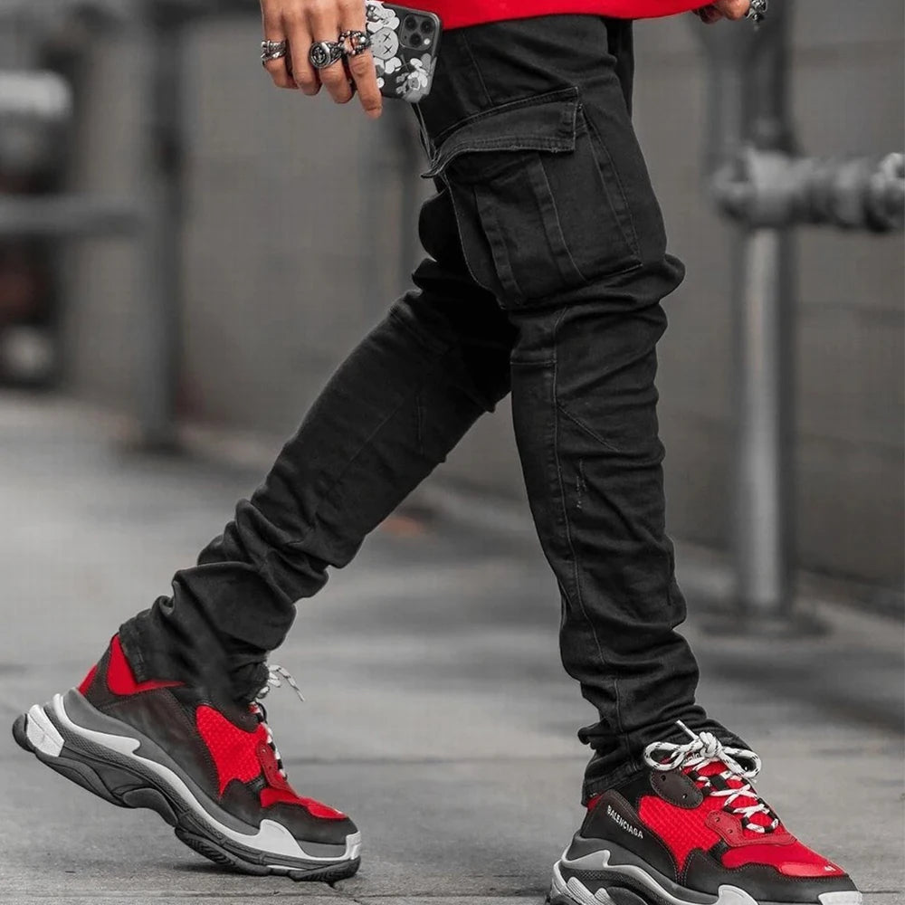 Mondriaan - Elastic Jeans With Multi Pocket