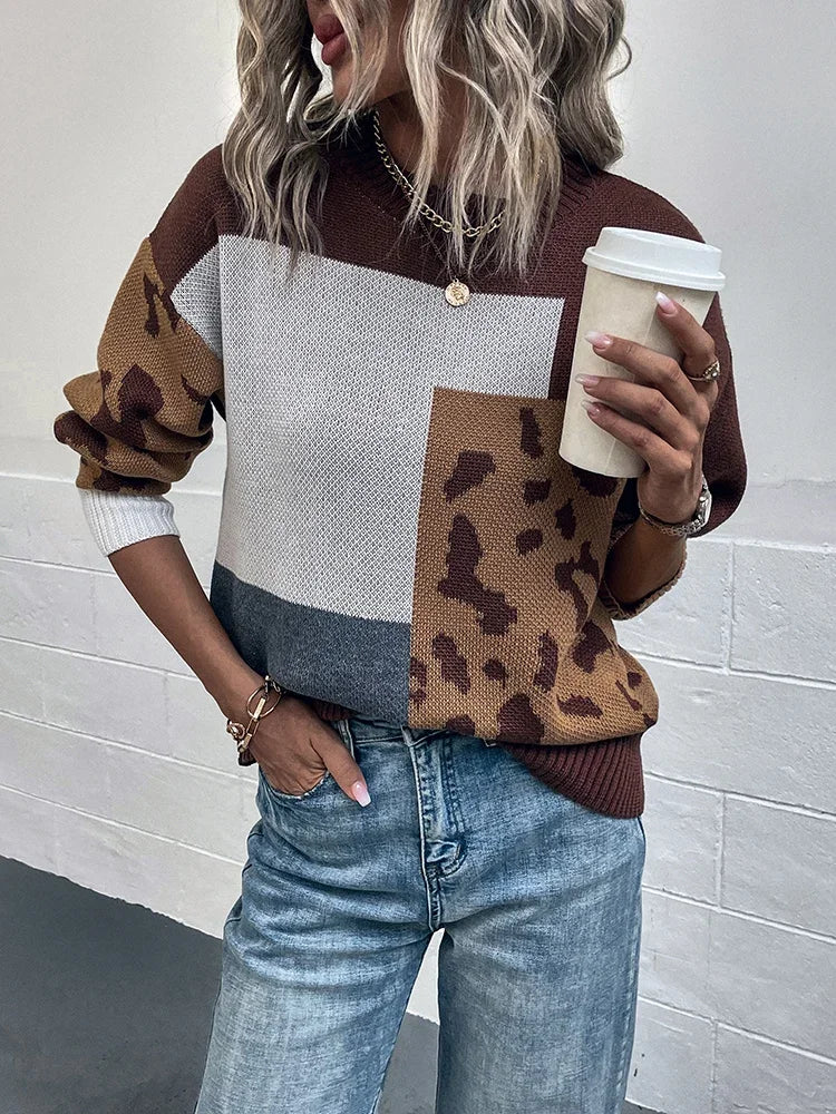 Irmgard - Vintage Leopard Patchwork Sweater