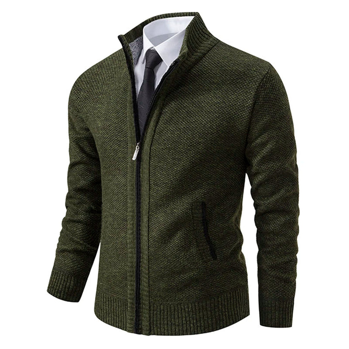 Yitzhak - Casual Knitted Cardigan With Stand Collar