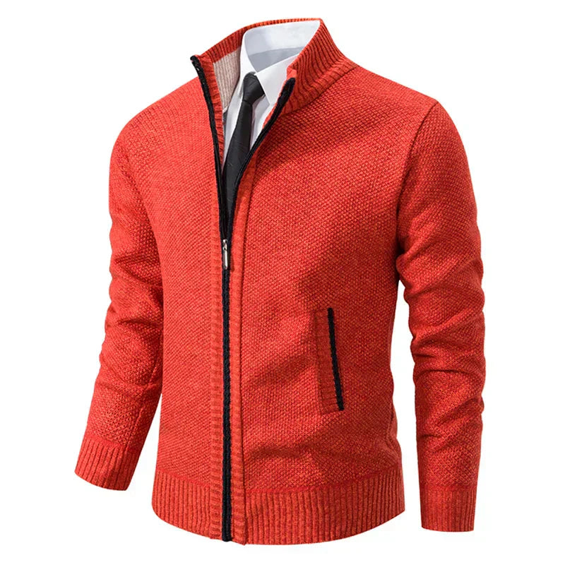 Yitzhak - Casual Knitted Cardigan With Stand Collar