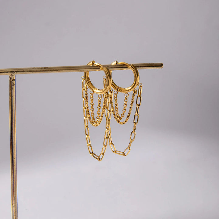 Neida - Chainfall Studio Hoop Earrings