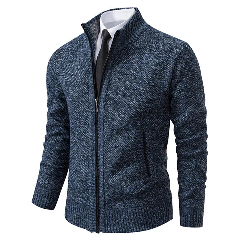 Yitzhak - Casual Knitted Cardigan With Stand Collar