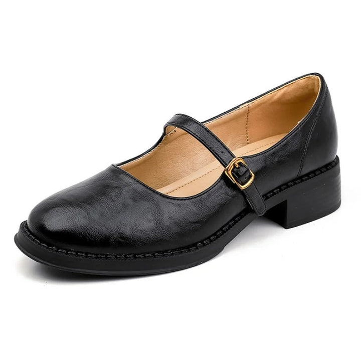 Donia - Comfortable Leather Shoes With Strap
